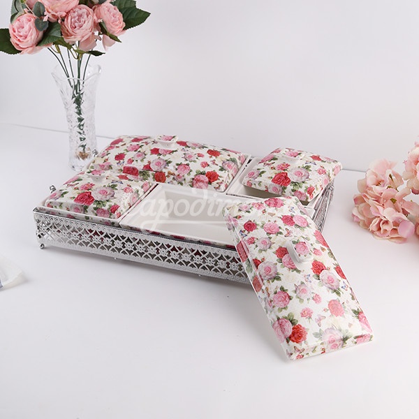 Kaserol Set / Wadah Saji / Prasmanan Keramik Capodimonte SHABBY 4 pcs