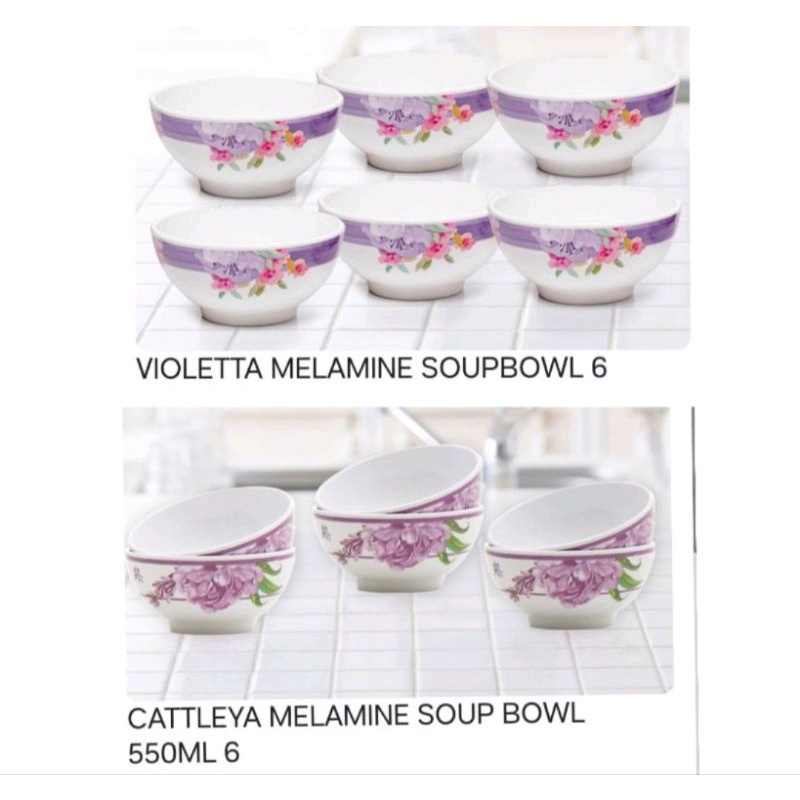 Violetta Melamine Cattleya Melamine Soup Bowl 6pcs
