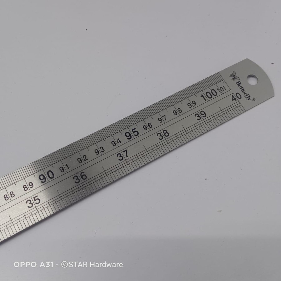 

Butterfly Mistar Besi 100 cm - 1 Meter Penggaris Belajar Kerja TEBAL