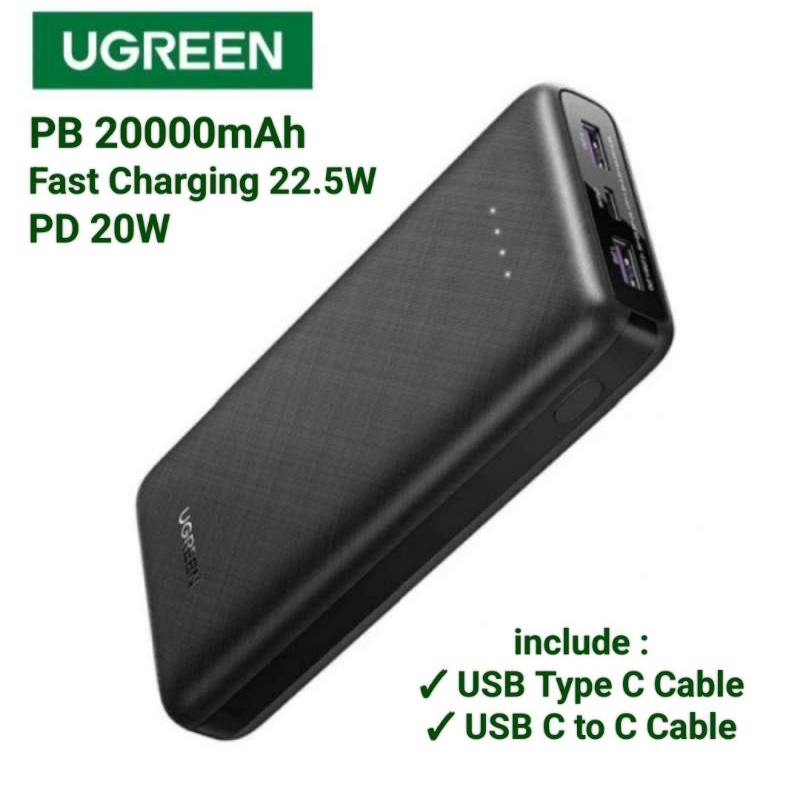 Ugreen 20000mah Powerbank PD QC 3.0 Fast Charging Original