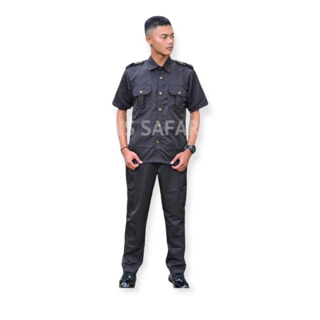 Setelan Seragam Safari Baju Safari Seragam Safari Security Satpam Tangan Pendek