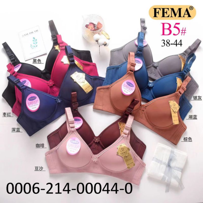 Bh Bra Polos Fema B5 Cup B Kait 3 Super Soft nyaman di pakai menyerap keringat di jamin awet