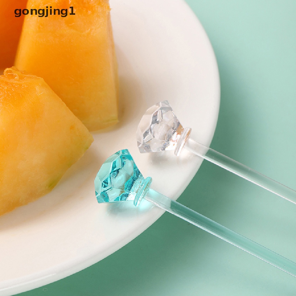 Ggg8/12 Pcs Garpu Buah Prasmanan Pesta Fruit Dessert Makanan Cocktail Sandwich Fork Stick ID