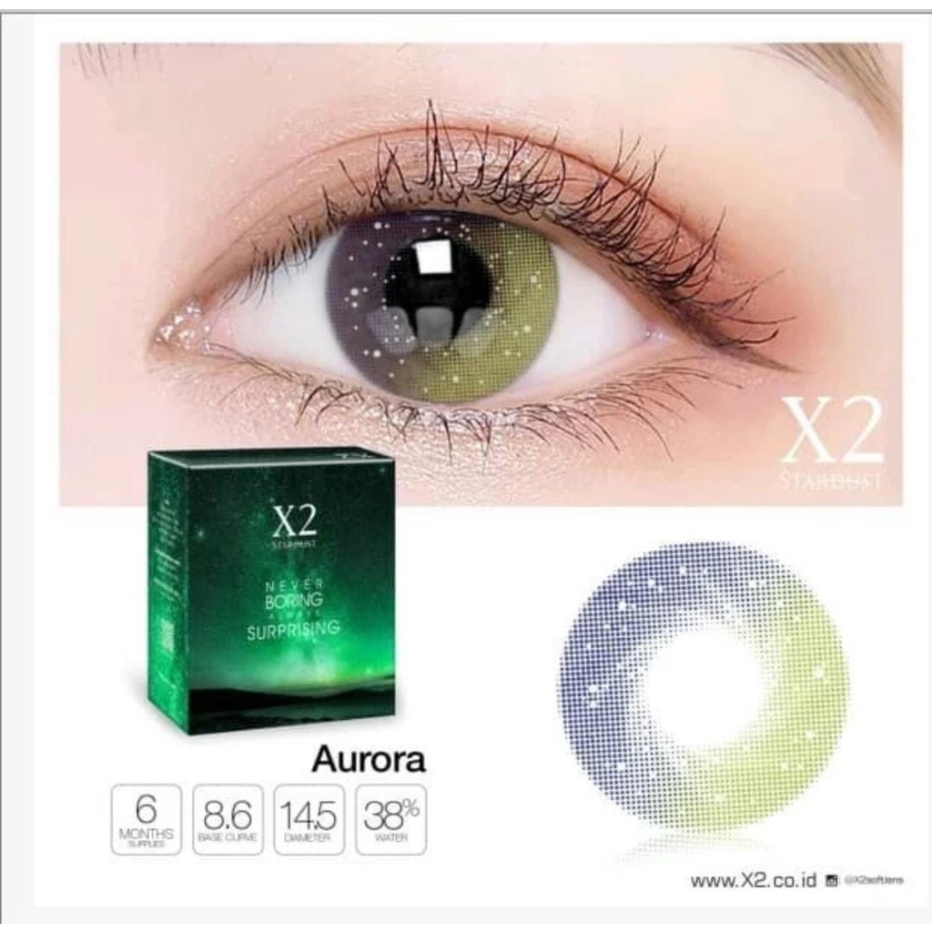 PROMO Sale !!!SOFTLENS X2 STARDUST AURORA(NORMAL)