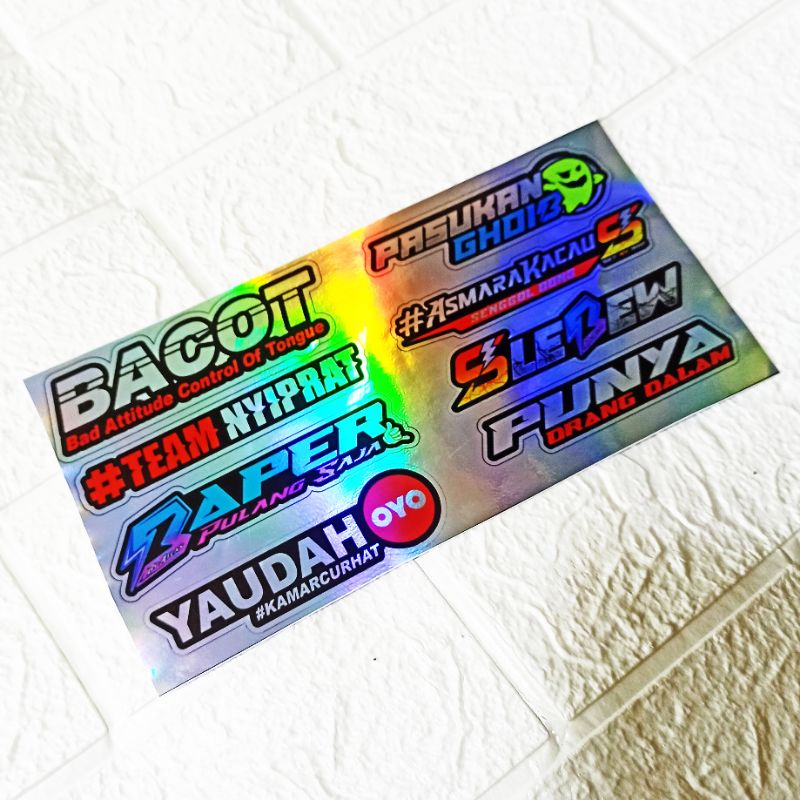 STIKER 1 SET 8 PCS HOLOGRAM VOL3