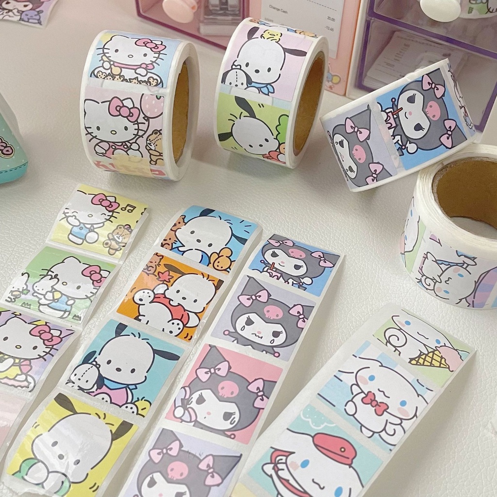 PAOPAO Stiker 1 Roll isi 200 Lembar Hello Kitty &amp; Friends Cute Import