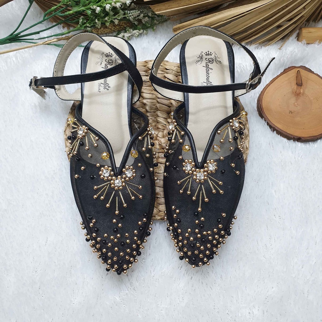 sepatu wedding pesta rullye hitam tali 3 cm