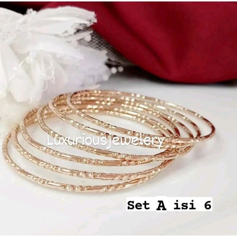 Gelang keroncong premium set isi 6