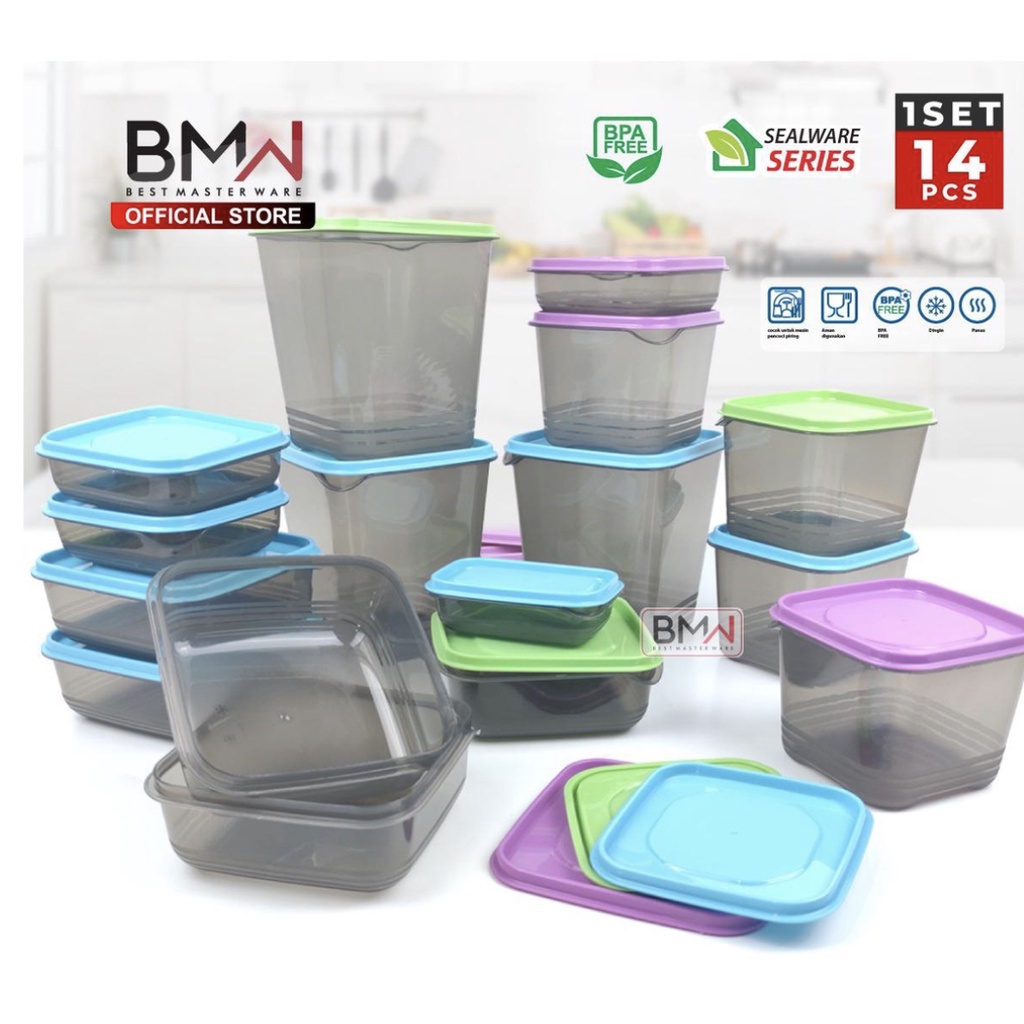 Toples BMW isi 14pcs /TOPLES PENYIMPANAN RUMIGA SMOKE 1 SET ISI 14 PCS - TOPLES MAKANAN KUE SNACK KOTAK SET PREMIUM FOOD KONTAINER -Rumiga smoke isi 14 pcs toples set box makanan set mewah