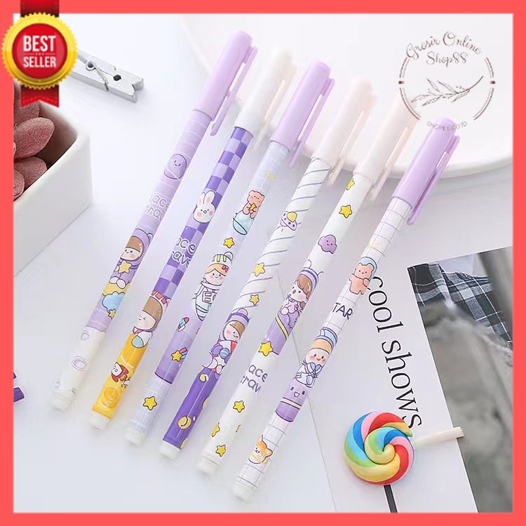 GOS - H210 - Pulpen Gel - Ballpoint Erasable Pen - Pulpen Gel Bisa Di hapus - Pulpen Gel Karakter Per-Pcs
