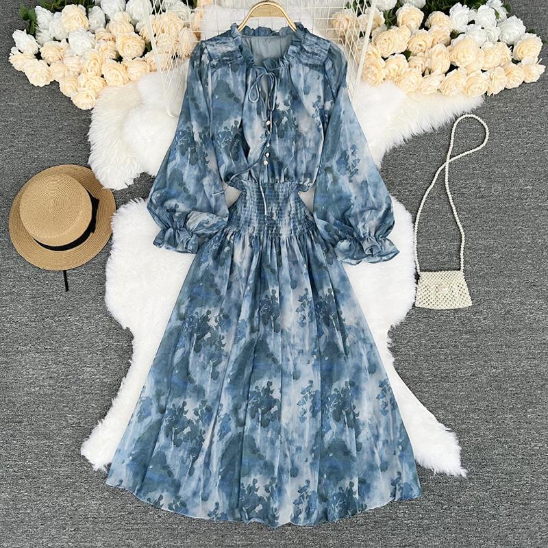 LADYSHOP D264 AUTUMN FEMINIM FAIRY FLOWER LONG DRESS