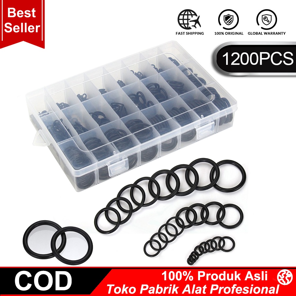 O-ring Set - Oring Seal Kit 1200pcs - Karet Ring Set - Seal Set Motor Mobil - Sealing Rings Gasket Assortment Set Kit Box Oil Waterproof