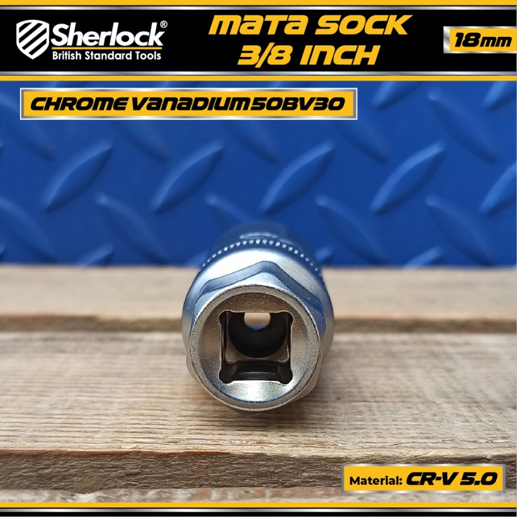 Mata Sock Kunci Busi 3/8 &quot; Drive x 18 mm Sherlock Spark Plug Socket