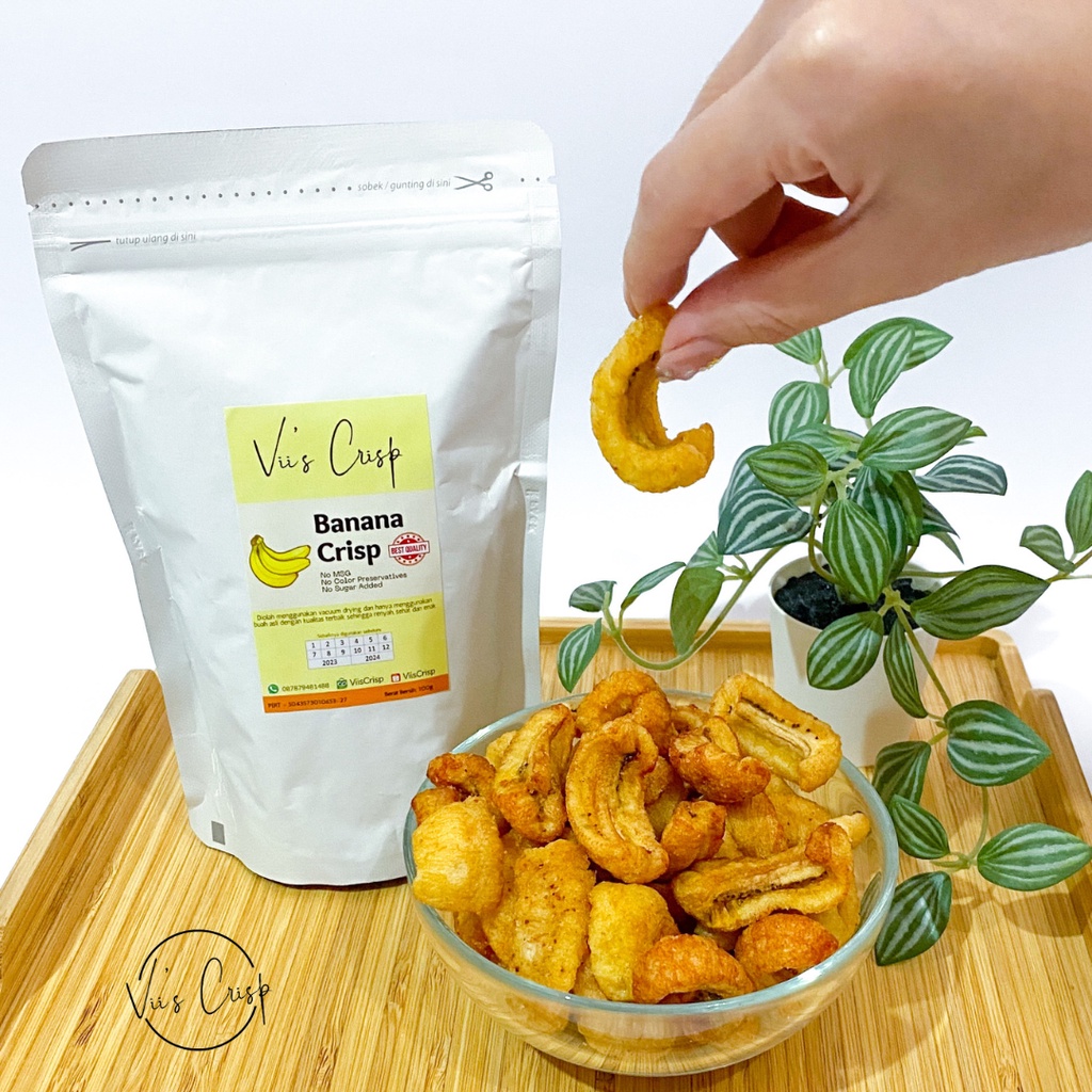 

Keripik Pisang 100 gram | Vii's Crisp Banana Chips | Snack buah Pisang | Makanan Ringan buah Pisang