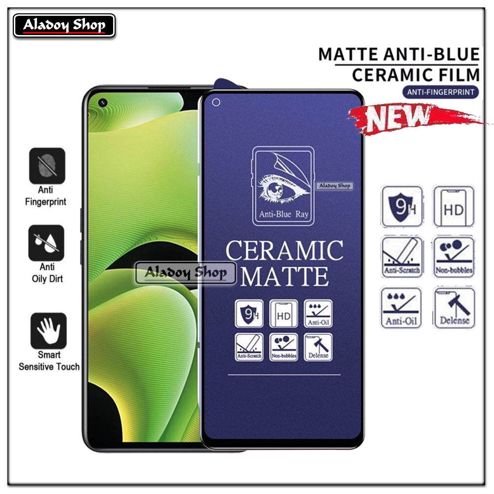 PAKET 3IN1 Anti Gores Blue Matte Anti Glare Realme GT Neo 2 + Tempered Glass Camera dan Skin Carbon