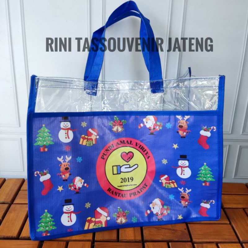 

tas kantong natal - tas Christmas full mika 40*15*30