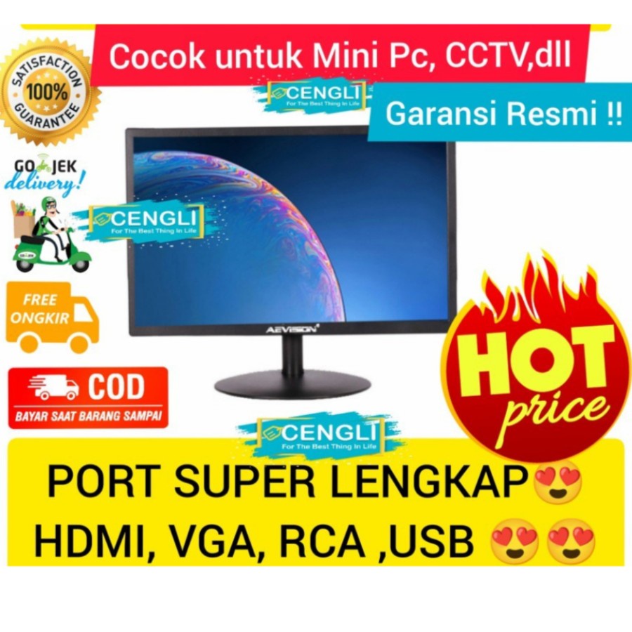 Monitor 19 Megavision 19 inch Monitor PC Kantor Monitor Cctv Dvr monitor murah monitor kerja monitor