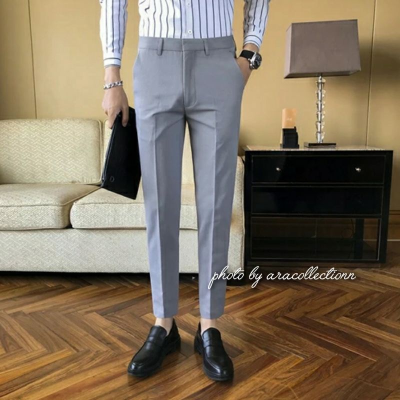Celana Kantor Kerja Formal Bahan Dasar Pria Slimfit