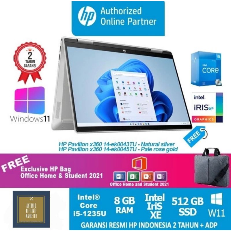 HP Pavilion X360 i5 Gen 12 8GB RAM 512GB SSD FHD IPS