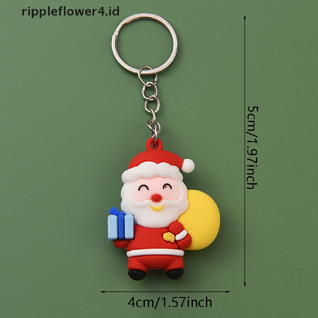 {rippleflower4.id} Christmas Series Santa Claus Pohon Natal Gantungan Kunci Untuk Ransel Liontin Boneka Rusa Lucu Gantungan Kunci Untuk Hadiah Teman Anak~