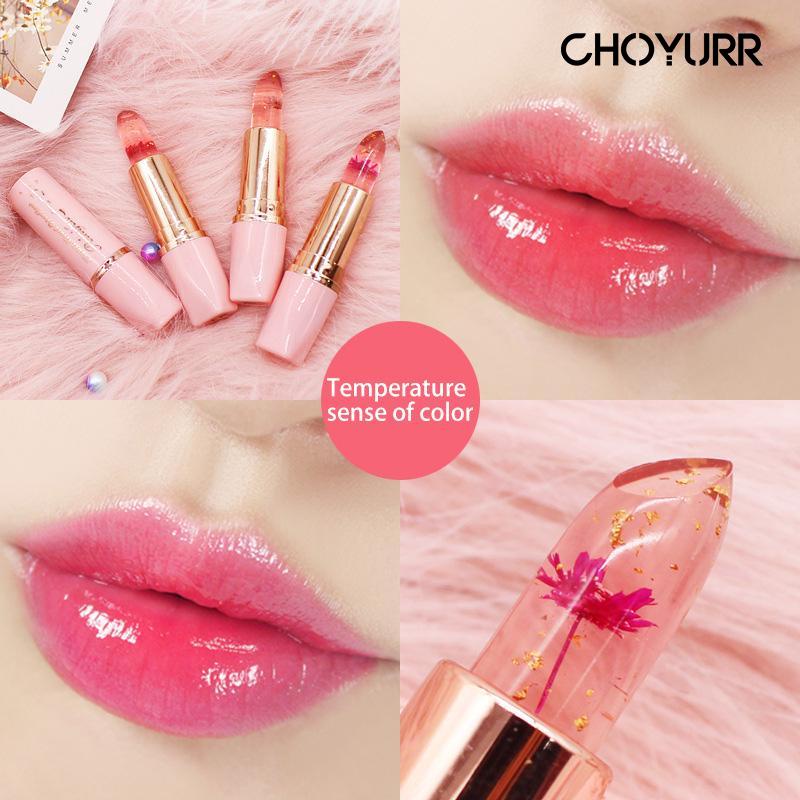 【COD】Lip Balm Bunga Glitter Transparan Lip Serum Moisturizing Liptint Pelembab Perubahan Warna Lipstick Korea Import-CH