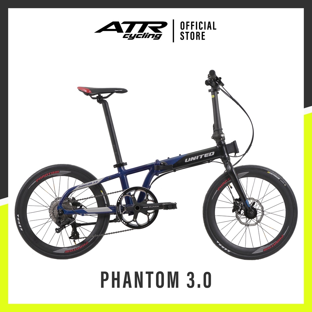 SEPEDA LIPAT / FOLDING BIKE AL20 1 3/8 -10S UNITED PHANTOM 3.0 (20) BK-BL