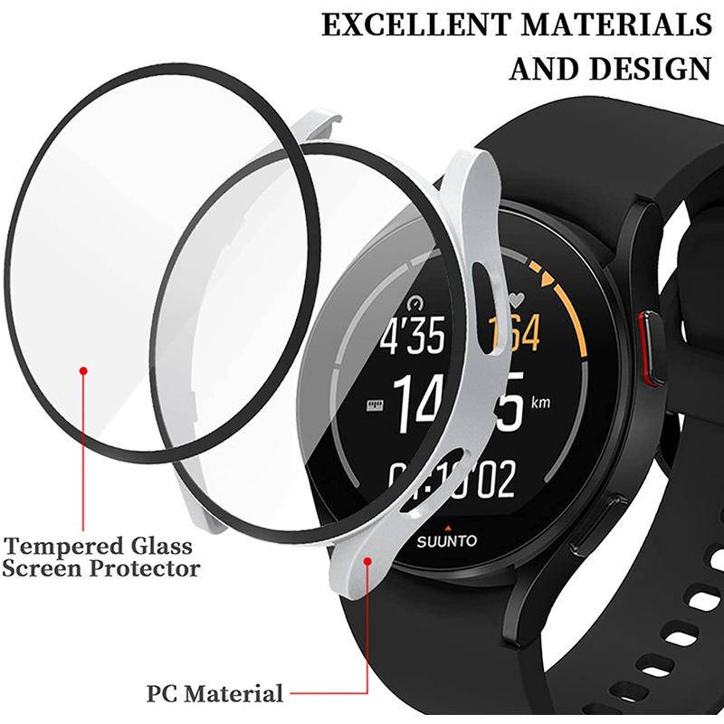 Case Kaca Pelindung Layar Dan Bumper Anti Jatuh Untuk Samsung Galaxy Watch 4 40mm 44mm