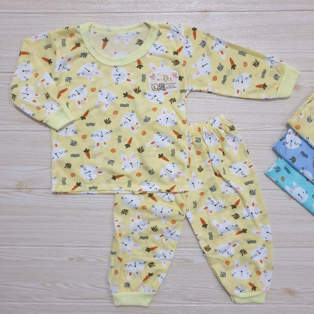 Piyama Anak Celana Panjang Motif Fullprint Usia 0-12 Bulan Baby Alicia