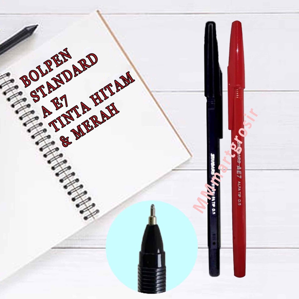 Bolpen Standard AE7 / Pulpen / Tinta Hitam &amp; Merah / 1pcs