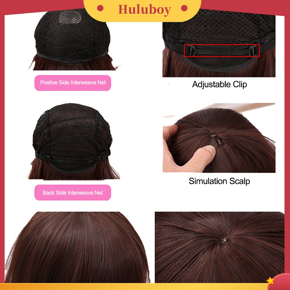 Wig Rambut Palsu Wanita Model Pendek Keriting Gelombang Natural Tanpa Lem Untuk Pesta Cosplay