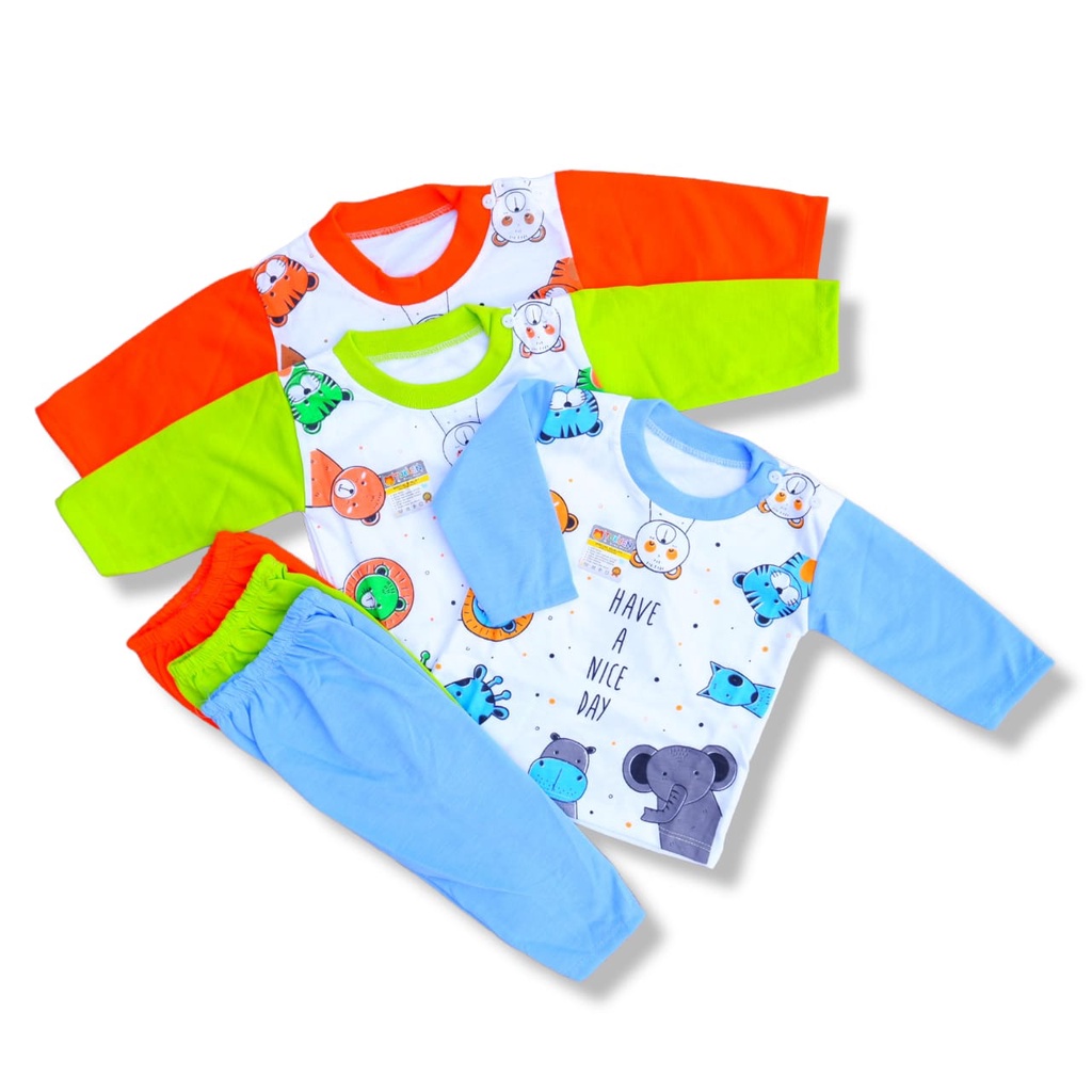 Set Setelan Baju Bayi Kancing Pundak Motif Have A Nice Day