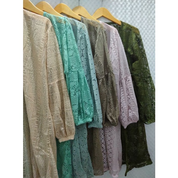 [COD] Cardigan brukat panjang wanita NENA/ Long cardi / Cardigan brukat tebal