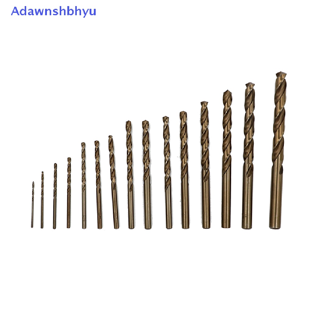 Adhyu 15 Pcs Baja Kecepatan Tinggi HSS-Co M35 Cobalt Drill Bit Set 1.5-10MM Steel Pounch ID