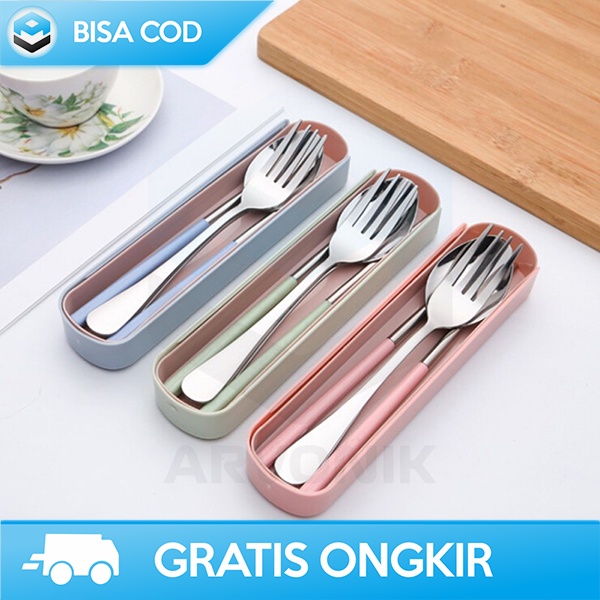 SENDOK GARPU SUMPIT CULTERY SET + KOTAK WESTERN STYLE STAINLESS STEEL