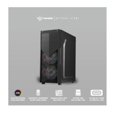 Pc Case Gaming Nyk Nemesis Atx Tempered Glass Dust Filter Usb 3.0 Scylla T10 T-10 - Casing Komputer 