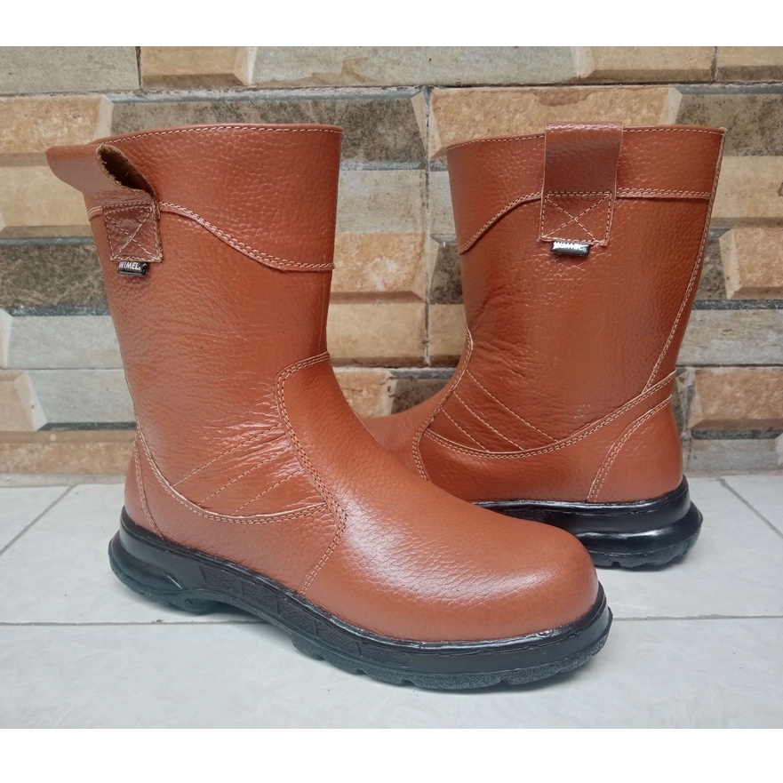 Sepatu Safety Jogger Boots Proyek Kulit Sapi Asli Kerja Lapangan Septi Ujung Besi COD