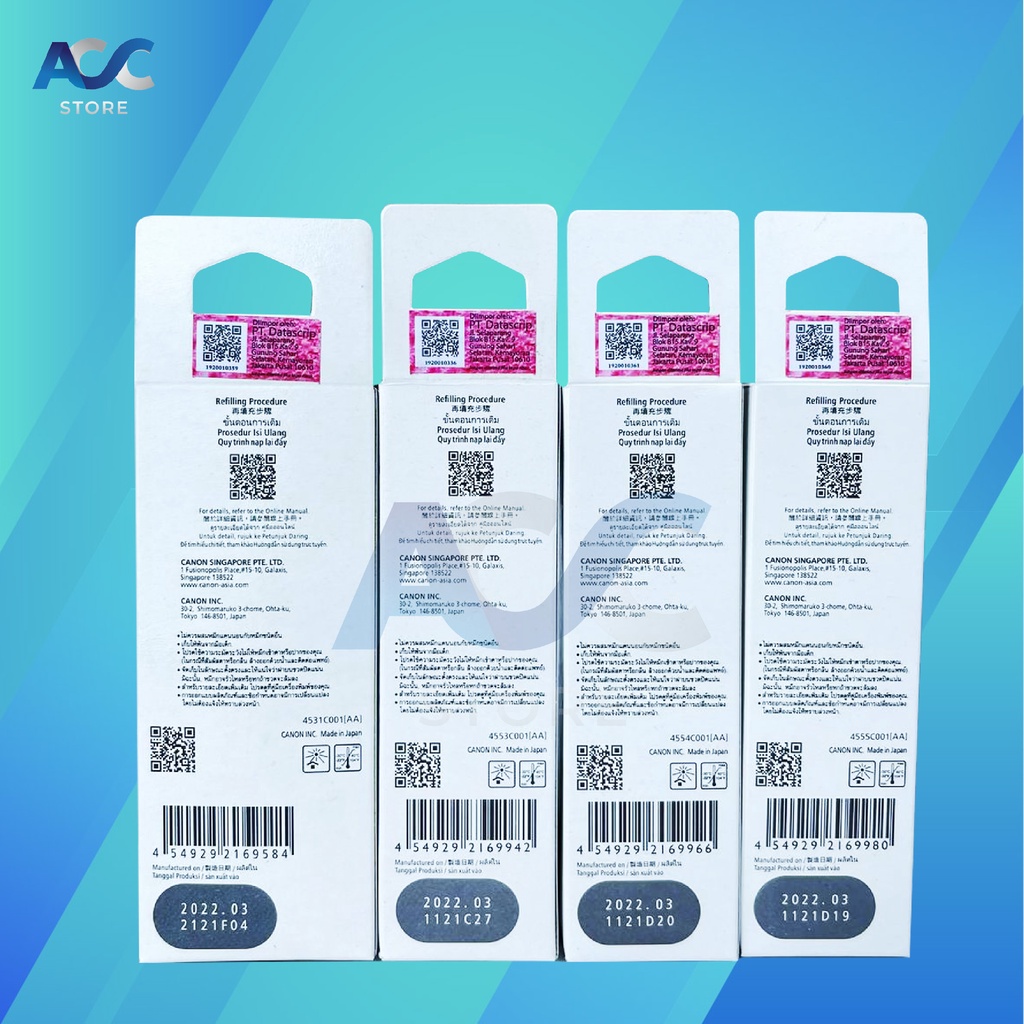 1 SET 4 PCS Tinta Canon Gi 71 Isi Ulang Printer G2020 G2021 G2060 G3020 G3021 G1020