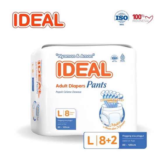 IDEAL L 8+2 DEWASA POPOK CELANA ADULT PANTS DIAPERS