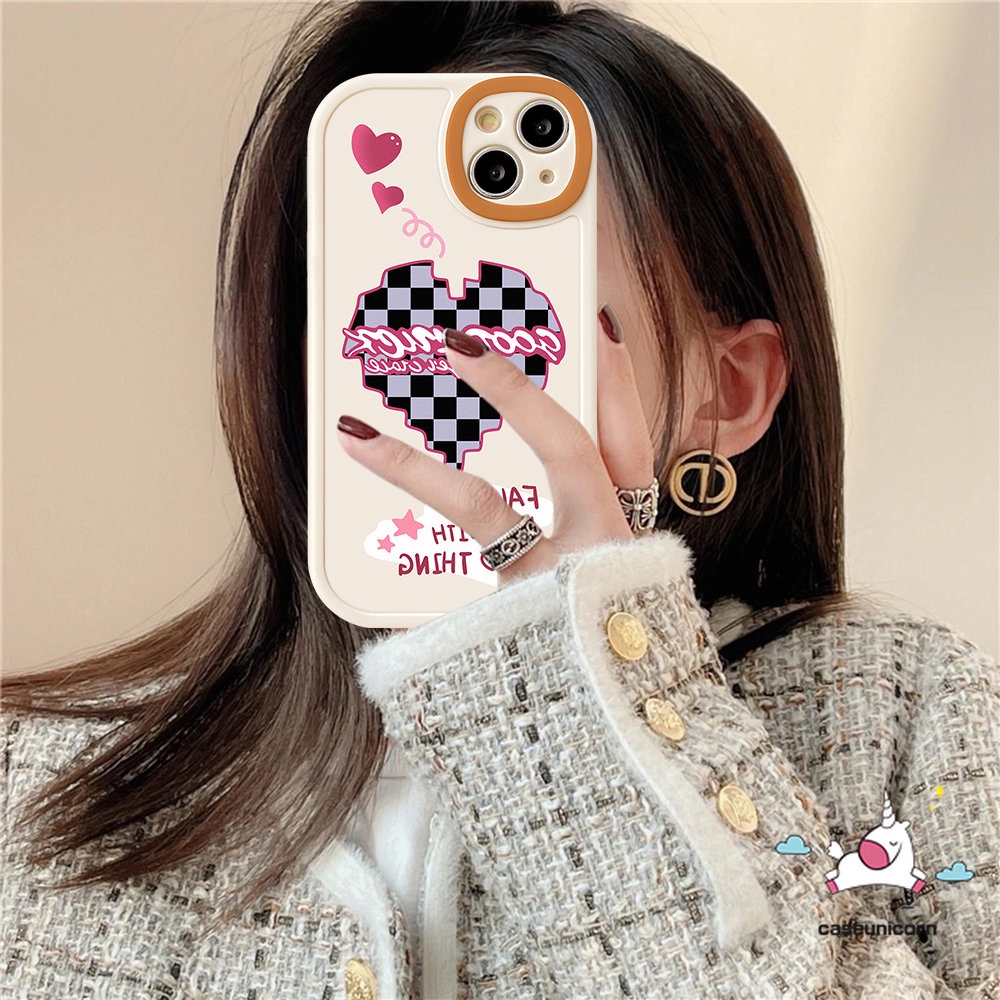 Casing Hp Kompatibel Untuk IPhone 11 Pro Max13 12 14 Pro Max7 8 6 6s Plus 14plus XR X XS MAX SE 2020papan Catur Lucu Smile Love Hati Soft TPU Back Couple Cover