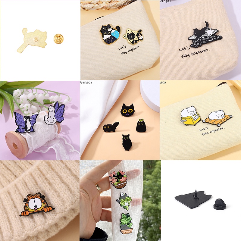 Kucing Lucu Enamel Pin Anime Totoro Bros Lencana Pakaian Kerah Pin Kartun Hewan Perhiasan Kucing Lucu Lencana Hadiah