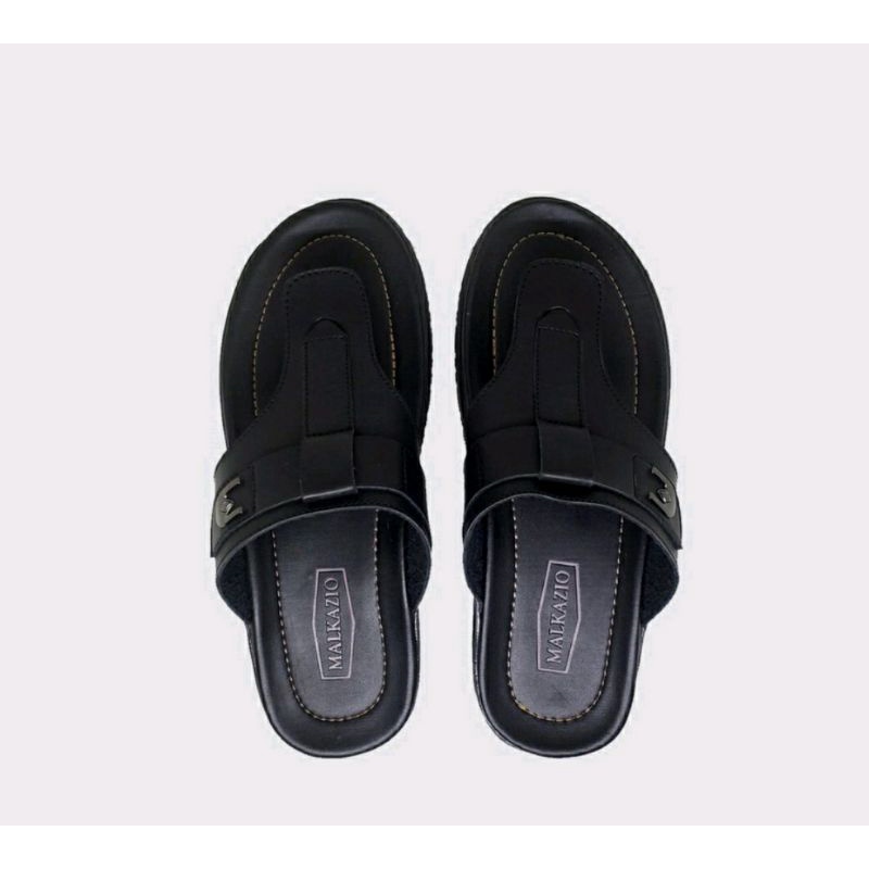 Sandal Jepit Pria Kulit 38-39-40-41-42-43-44 Jepit Bapak2 A1.Black Sendal Distro Empuk Cowok Style