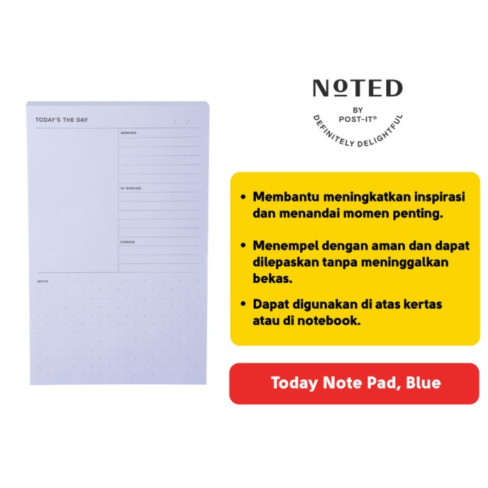 

3M Noted by Post-it Blue Daily Planner Memo Biru NTD-58-BLU