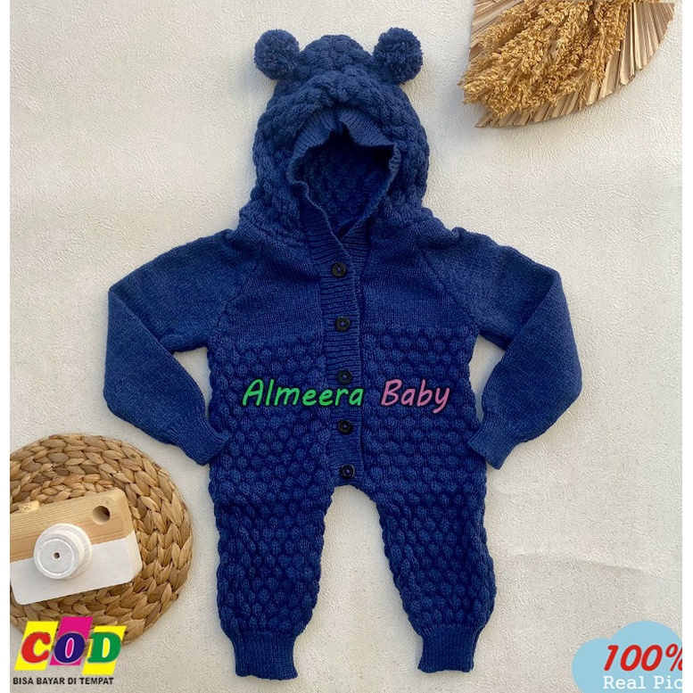 Sleepsuit Rajut Bayi Usia 0-3 Bulan Jumsuit Panjang Bayi Almeera Baby and Kids