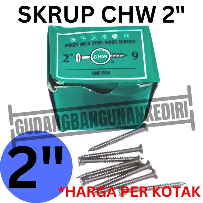 sekrup skrup kayu chw 2 inch 2inch (+) wood screws chw 2&quot;