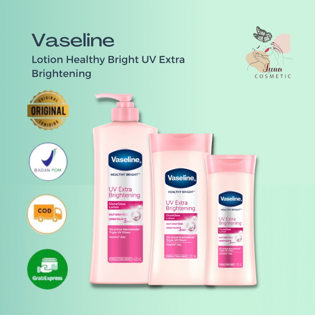 VASELINE Healthy Bright UV Extra Brightening GlutaGlow/400ml/200ml/100ml Whitening Lotion