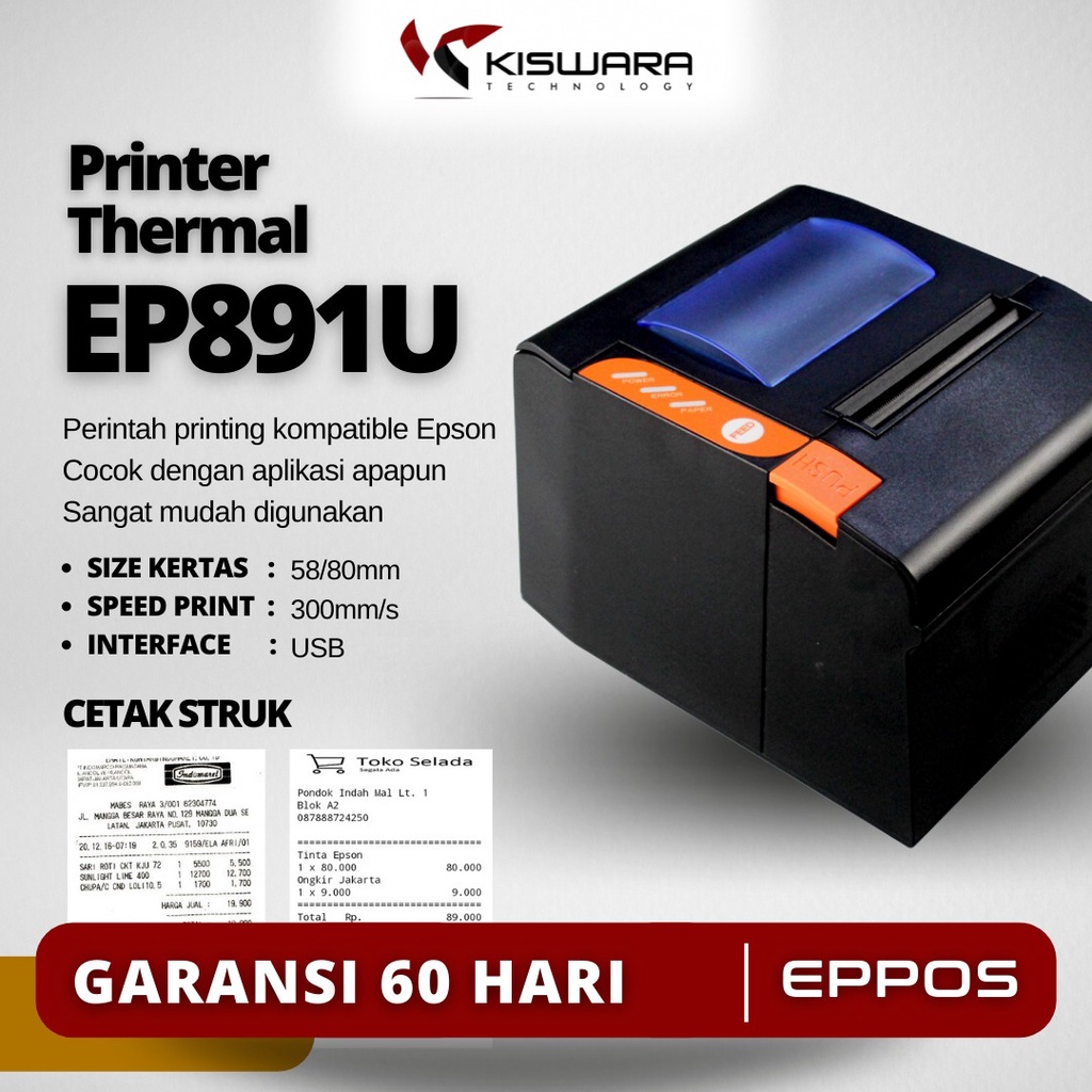 Printer Thermal EPPOS 58/80mm EP891U - USB