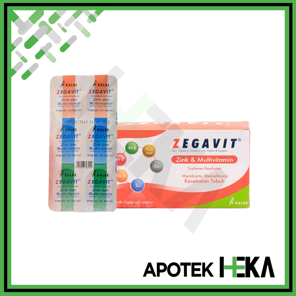 Zegavit Suplemen Multivitamin dan Zinc Box 10x6 Kaplet (SEMARANG)