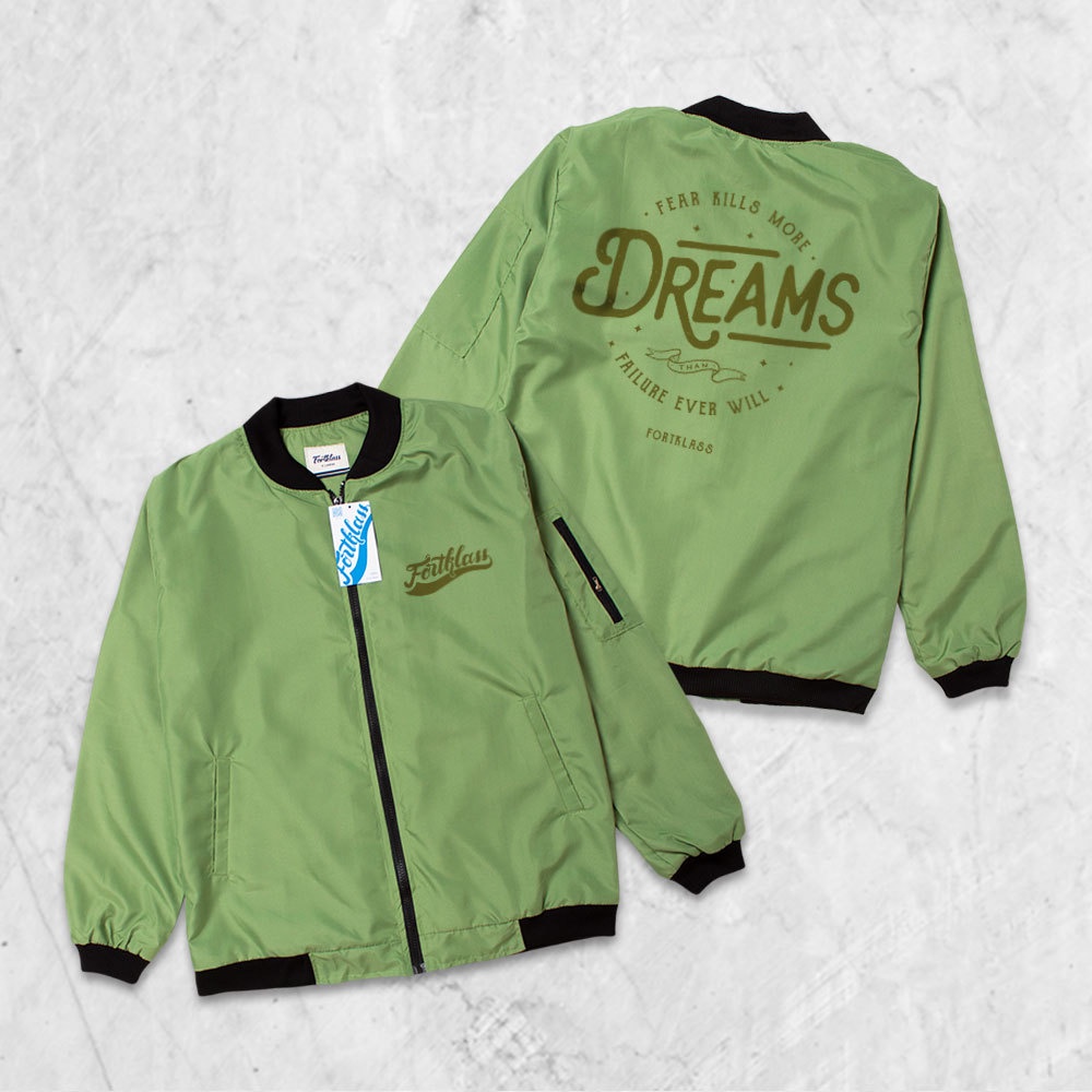 Fortglass Jaket Bomber Gafi Dream Jaket pria Lengan Panjang