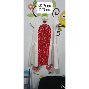 Preloved Mabells Cheongsam Qipao Dress Imlek anak size 14