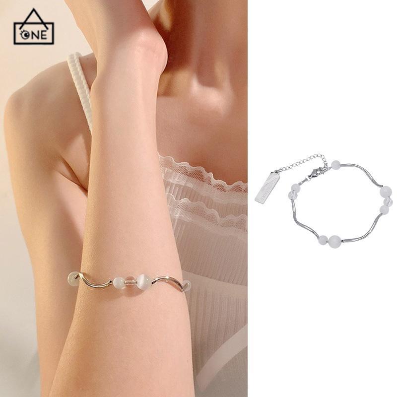 COD❤️Gelang Tangan Manik-Manik Opal Aksen Rumbai Panjang Untuk Wanita Fashion Korea-A.one